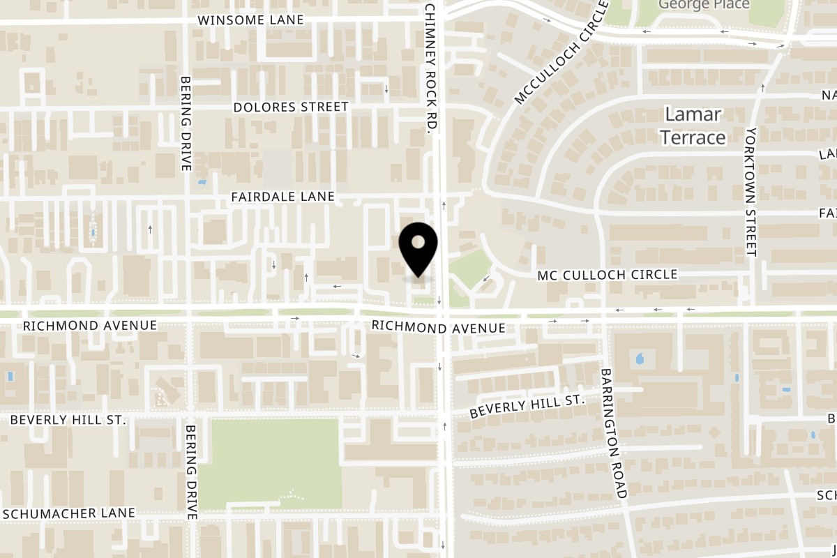 Map showing the location of Whales Fish & Chicken Richmond Ave on 5600 Richmond Ave in Houston